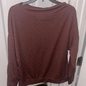 Maurice’s Women's Brown/Burnt Orange Boatneck Top with Zipper Sleeve